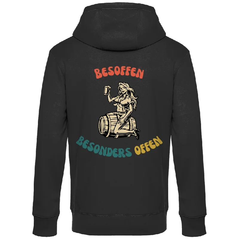 Premium Hoodie "Offen" (Man) (Backprint) Hoodie with Snap Buttons Easy Quick