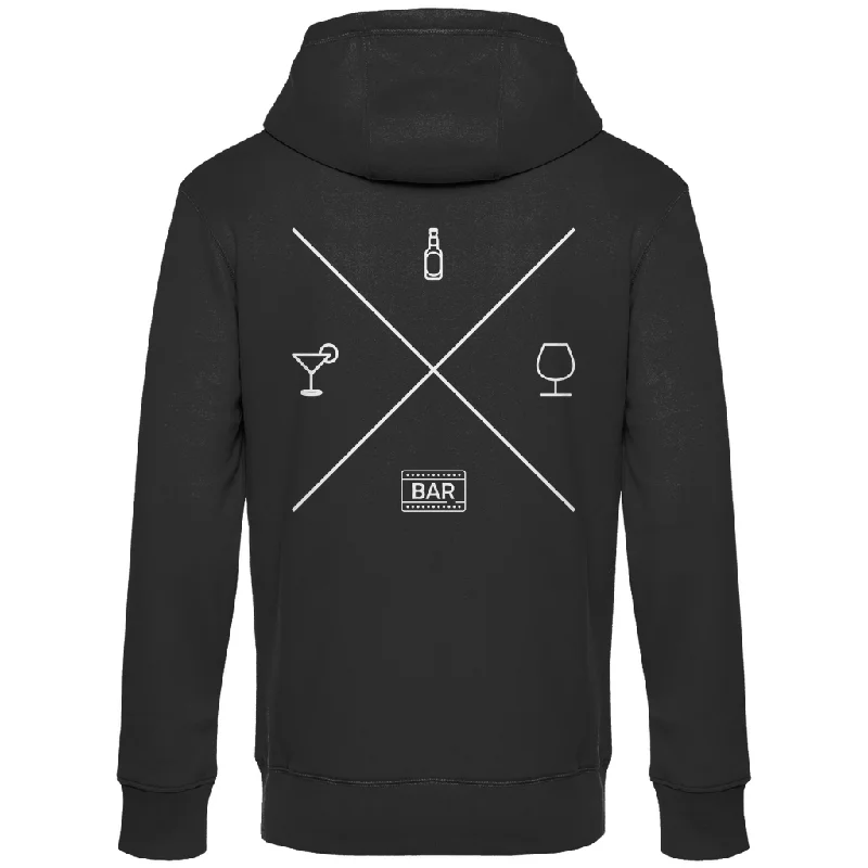 Premium Hoodie "Party Kompass" (Backprint) Hoodie with High Neck Warm Protective
