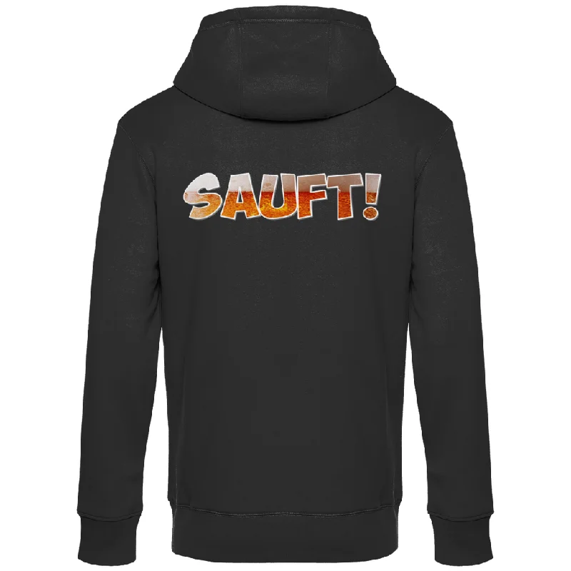 Premium Hoodie "Sauft!" (Backprint) Hoodie with Typography Text Message