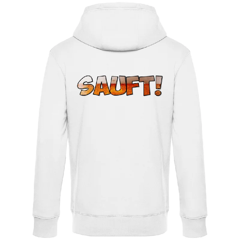 Premium Hoodie "Sauft!" (Backprint) Hoodie with Stripes Bold Sporty