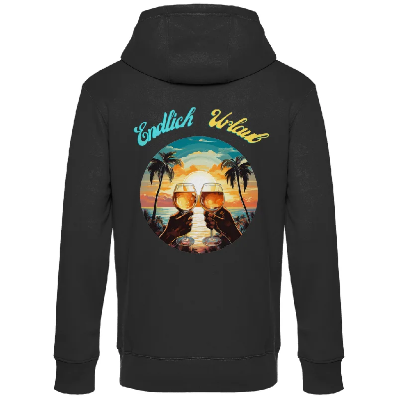 Premium Hoodie "Urlaub 1" (Backprint) Hoodie Dress Longline Feminine