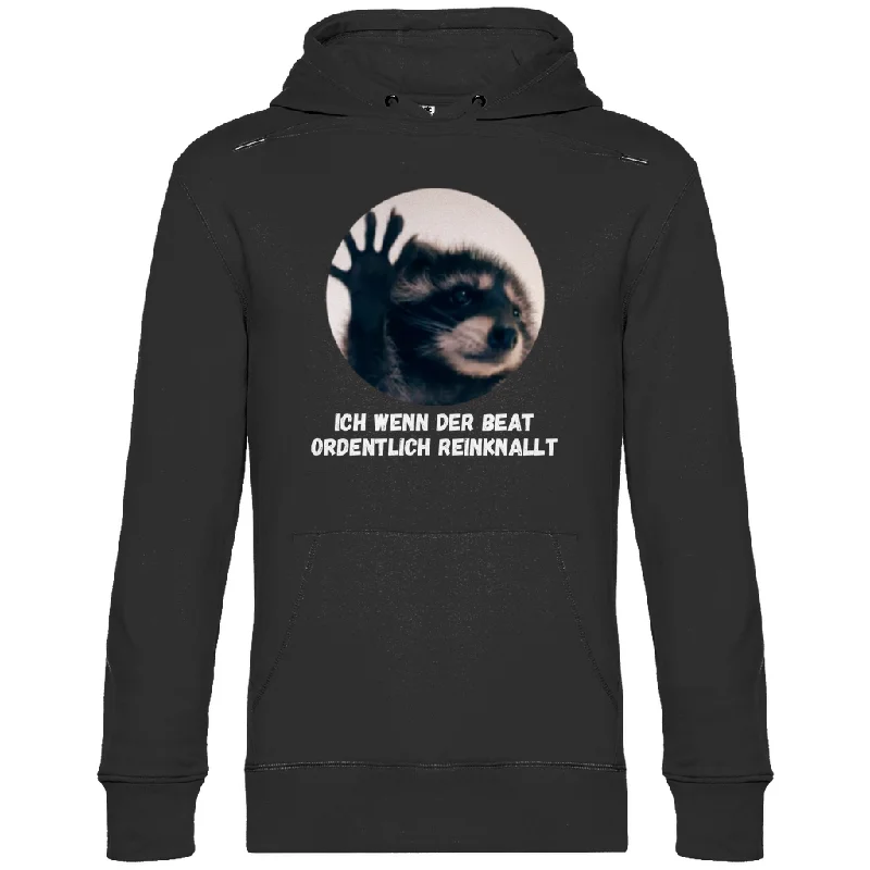 Premium Hoodie "Waschbär Beat" Hoodie with Oversized Fit Loose Comfortable
