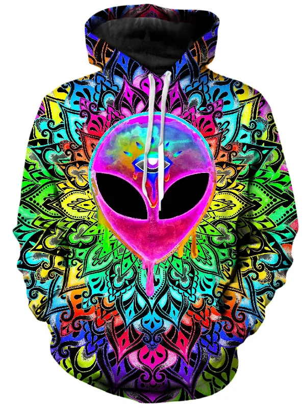 Psy Alien Pink Unisex Hoodie Hoodie with Puffed Sleeves Voluminous Trendy