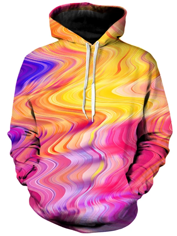 Psychedelic Aftershock Unisex Hoodie Hoodie with Hem Raw Edge Edgy Unfinished