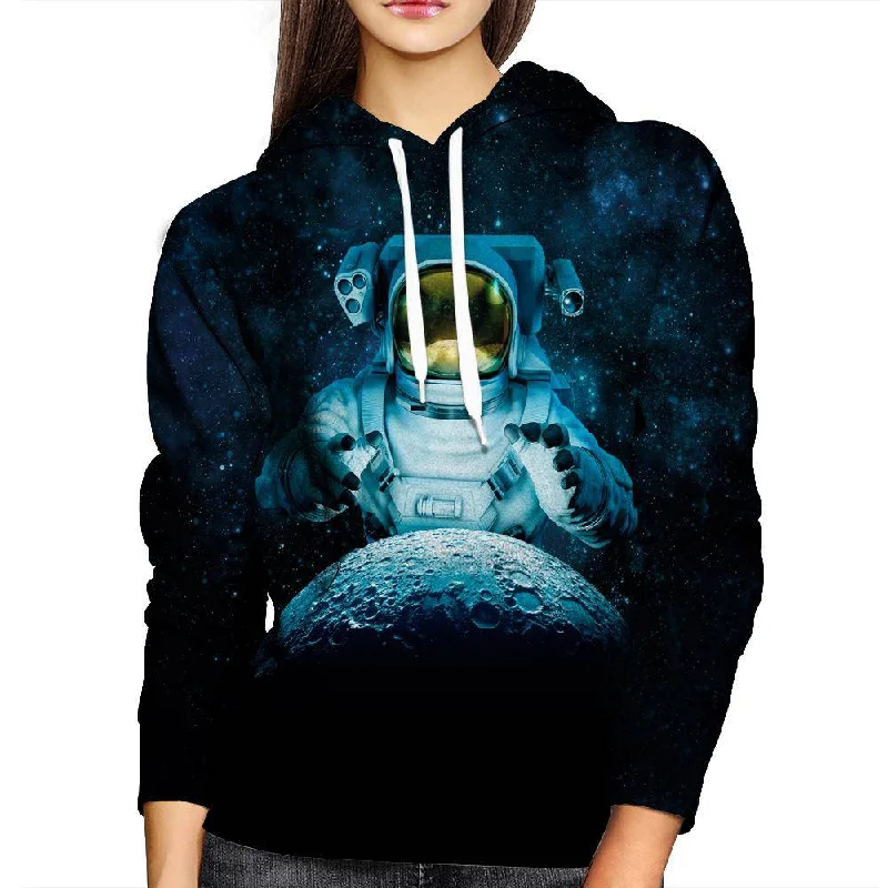 Reach For The Moon Womens Hoodie Hoodie with Hem Ribbing Snug Secure
