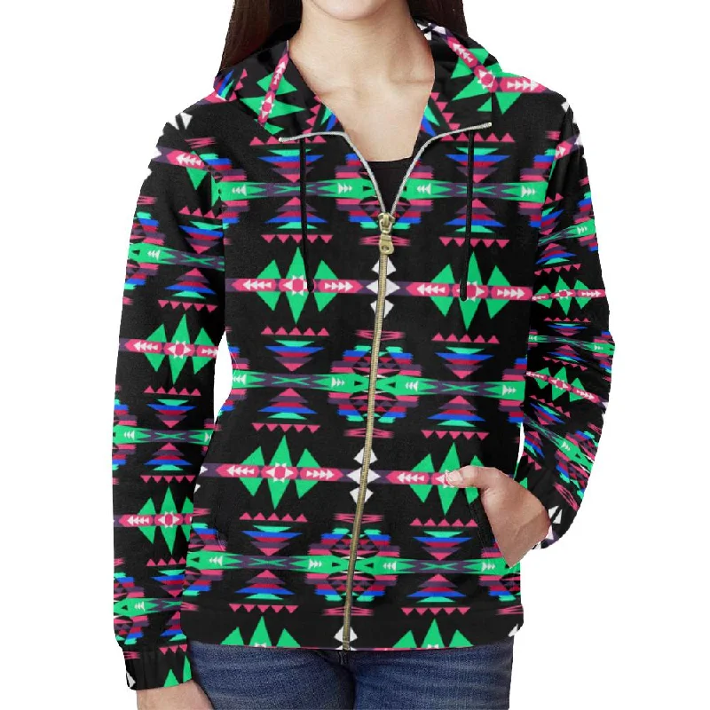 River Trail Journey Full Zip Hoodie for Women Hoodie with Turtle Neck Cozy Winter