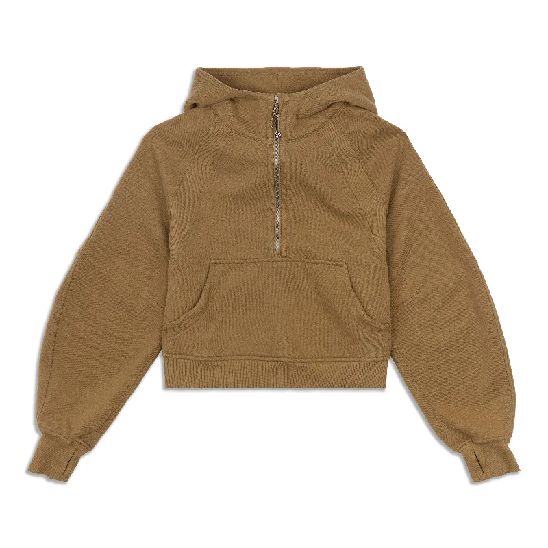 Scuba Oversized Half-Zip Hoodie Hoodie with Elastic Waist Stretchable Comfortable