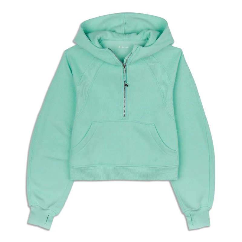 Scuba Oversized Half-Zip Hoodie Hoodie with Hem Drawcord Adjustable Customizable