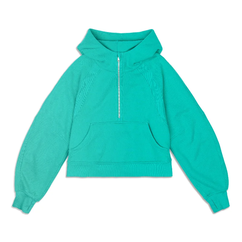 Scuba Oversized Half-Zip Hoodie - Resale Hoodie with High Neck Warm Protective