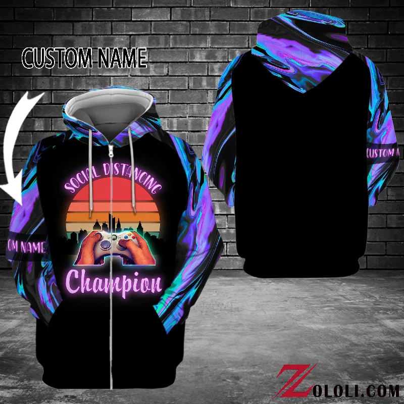 Social Distancing Champion Hoodie 3D Custom TXX