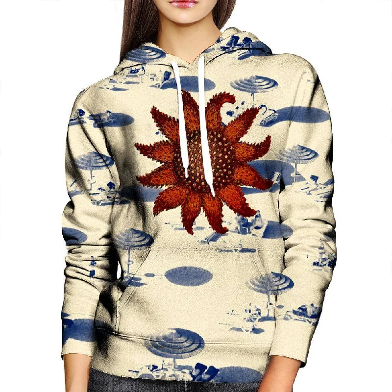 Sun Star Womens Hoodie Hoodie with Embroidery Detailed Premium