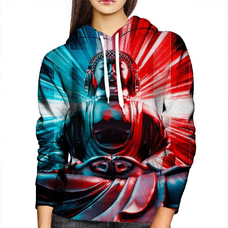 Techno Buddha Womens Hoodie Hoodie with Hem Lace Feminine Delicate