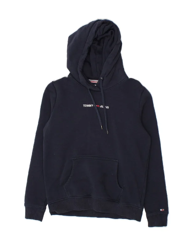 TOMMY HILFIGER Womens Graphic Hoodie Jumper UK 6 XS Navy Blue Cotton Hoodie with Hem Elastic Stretchable Comfortable TOMMY HILFIGER Womens Graphic Hoodie Jumper UK 6 XS Navy Blue Cotton Hoodie with Hem Elastic Stretchable Comfortable