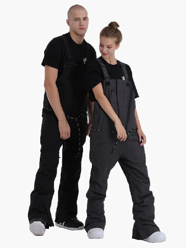 Black Unisex Overalls Snowboard Ski Bibs Pants Comfy Travel Overalls