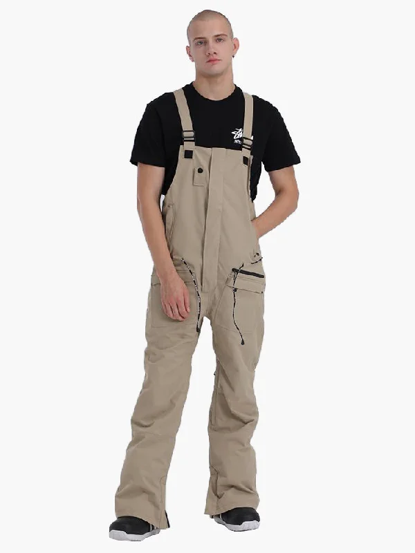 Unisex Overalls Snowboard Ski Bibs Pants Cropped Wide-Leg Overalls