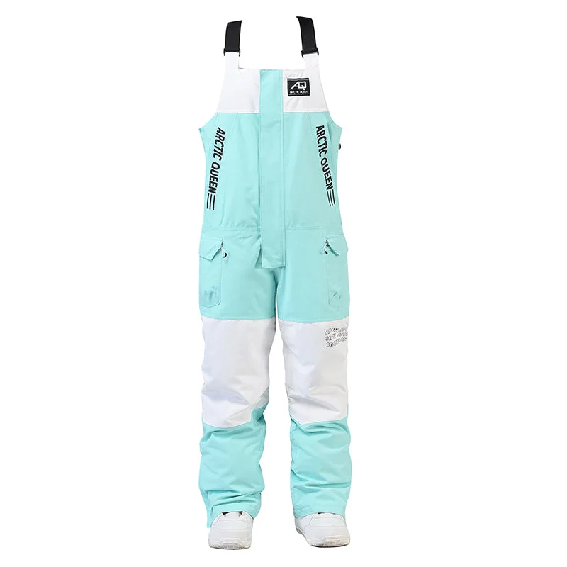 Women's Arctic Queen Snow Guardian Overalls Snow Bibs Pants Asymmetric Shoulder Overalls