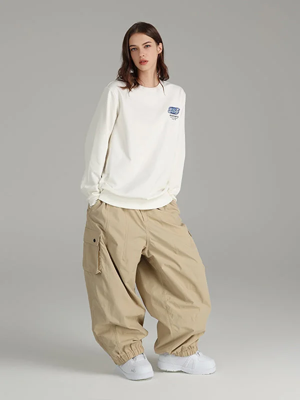 Women's Searipe Mountain Insulated Overalls Cargo Snow Pants Soft Knit Jumpsuit