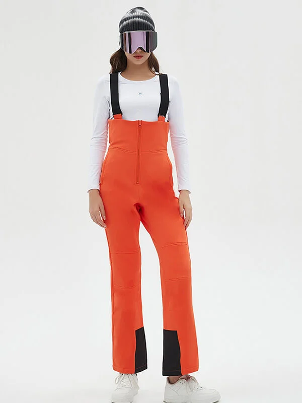 Women's SnowCrest Alpine Bib Overalls Snow Pants Deep V-Neck Jumpsuit