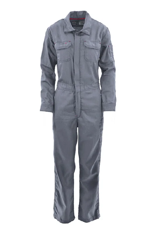 Ladies FR Modern Coveralls | 6oz. 88/12 Blend | Gray Trendy Wide-Leg Overalls