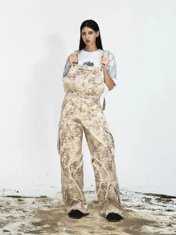 Camouflage multi-pocket overalls【s0000009214】 Layered Tee Jumpsuit