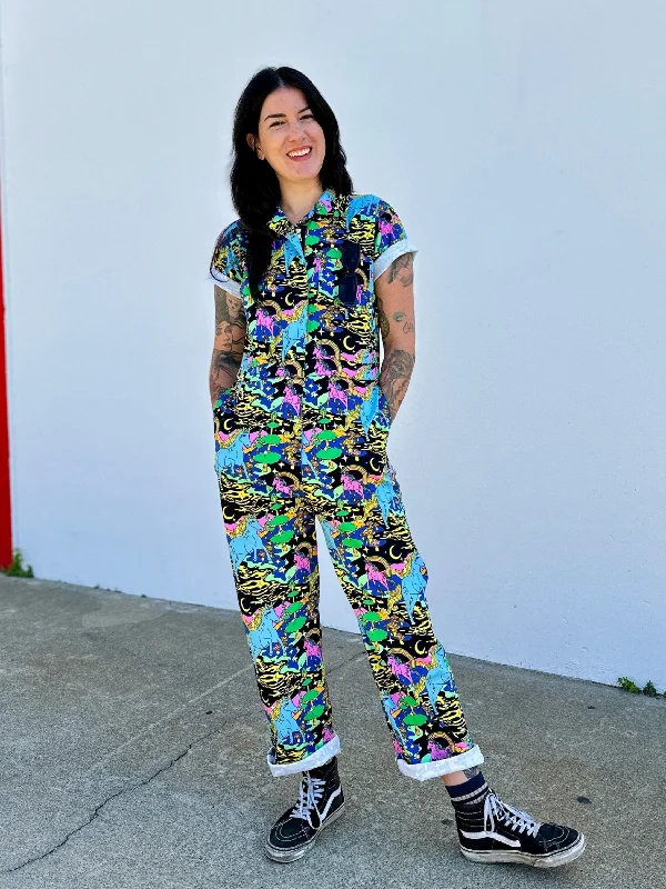 Twill Coveralls Unicorn Sleeveless Summer Overalls