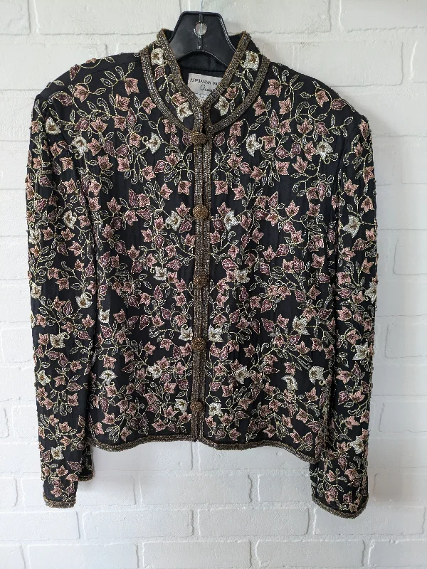 Black & Tan Blazer Adrianna Papell, Size L Women's Formal Blazer