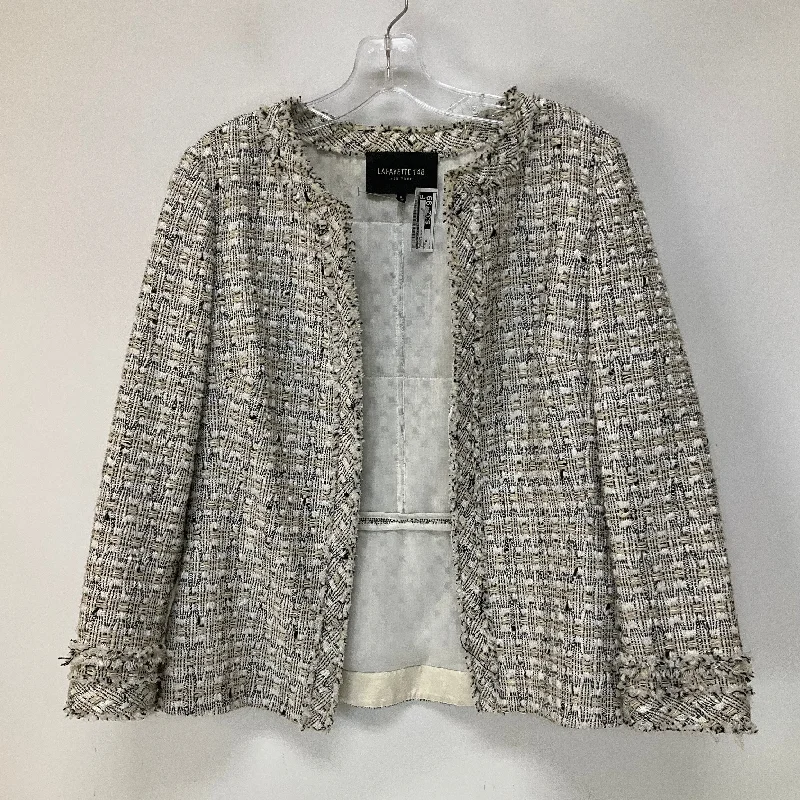 Cream & White Blazer Lafayette 148, Size 6 Women's Custom Jacket
