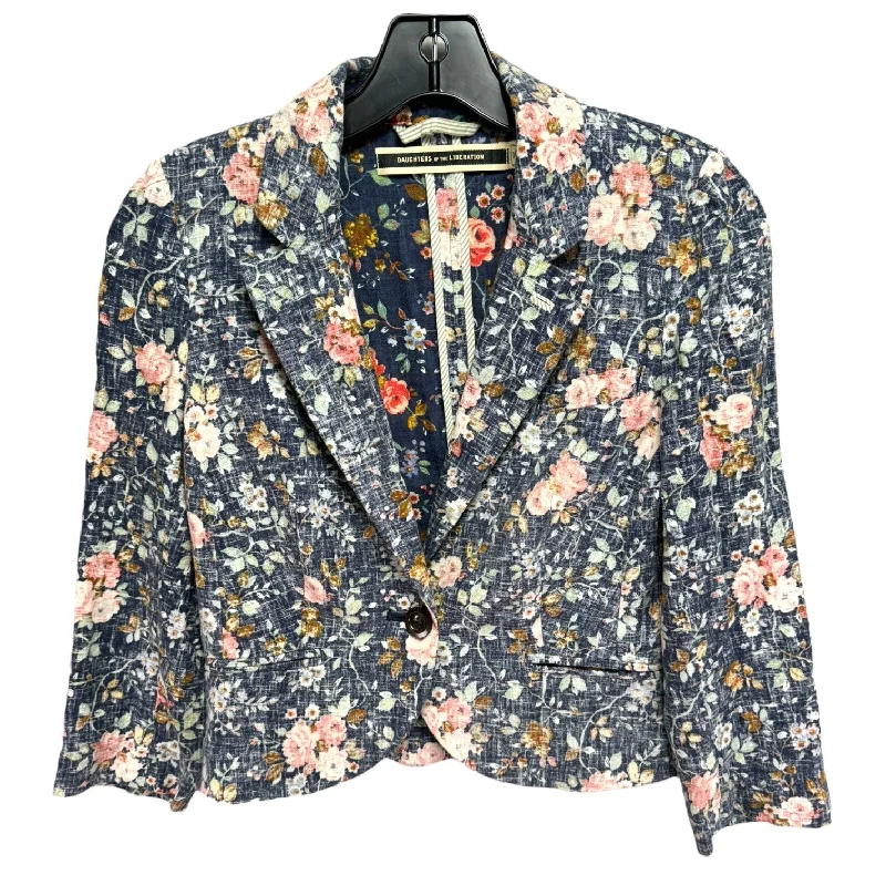 Floral Linen Blend Blazer By Daughters of the Liberation X Anthropologie  Size: 0 Women's Custom Jacket