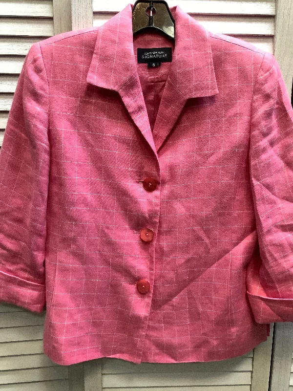 Pink Blazer Jones New York, Size 6 Women's Simple Jacket