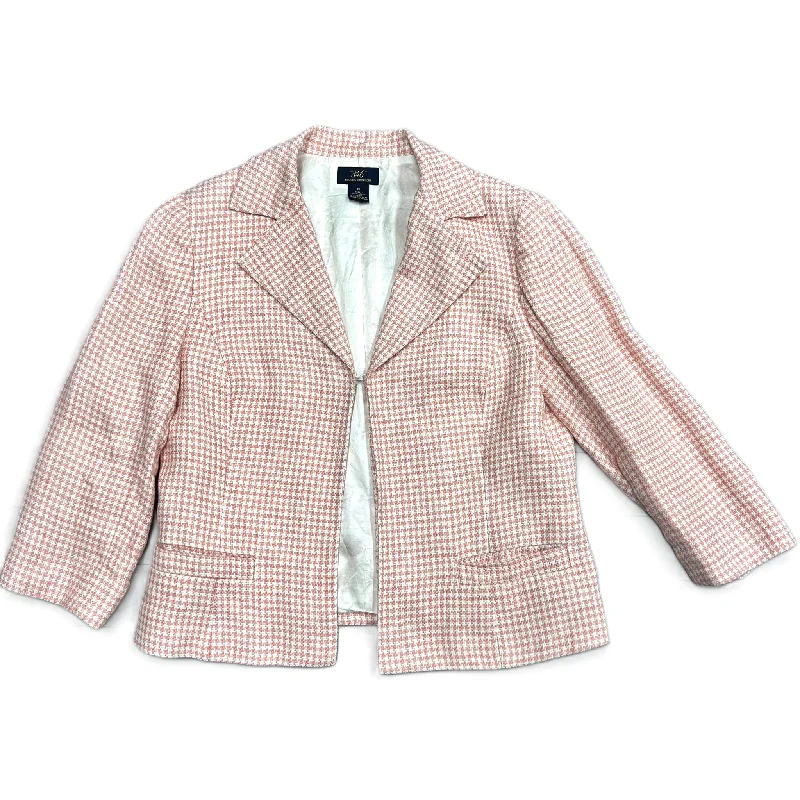 Pink & White Blazer By Brooks Brothers, Size: M Women's Custom Jacket