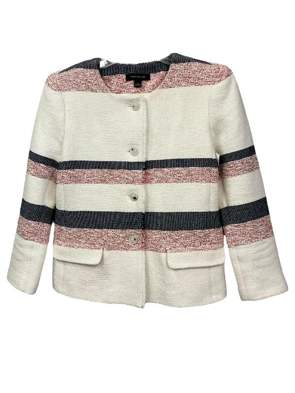 Striped Pattern Blazer Ann Taylor, Size Xs Women's Trendy Suit