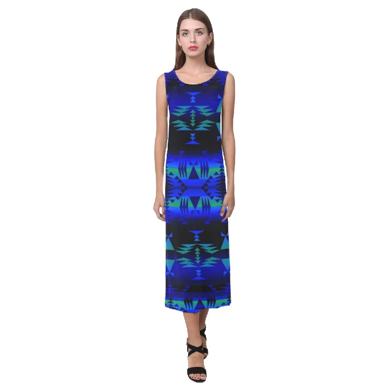 Between the Blue Ridge Mountains Phaedra Sleeveless Open Fork Long Dress Tunics Cozy comfortable Between the Blue Ridge Mountains Phaedra Sleeveless Open Fork Long Dress Tunics Cozy comfortable