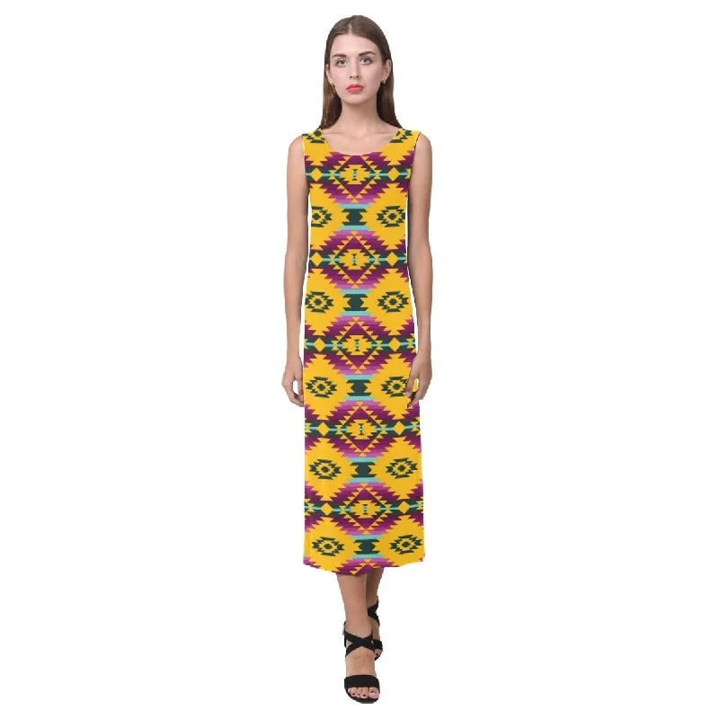 Cree Confederacy Summer Gathering Phaedra Sleeveless Open Fork Long Dress Tunics Corduroy durable Cree Confederacy Summer Gathering Phaedra Sleeveless Open Fork Long Dress Tunics Corduroy durable