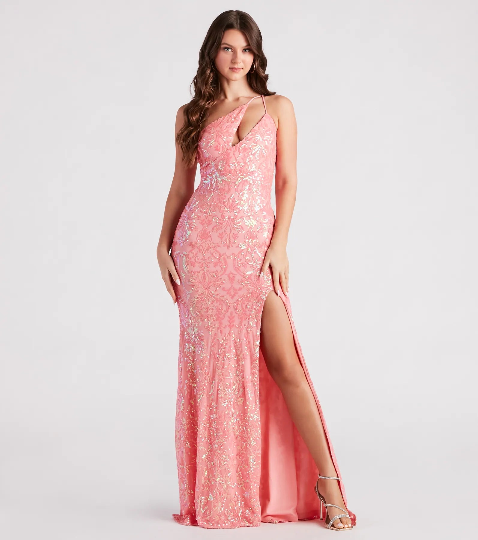 Debbie Formal Sequin Cut Out Long Dress Tunics Favorite customer