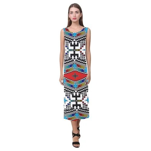 dragonflies Phaedra Sleeveless Open Fork Long Dress Tunics Chic fashionable