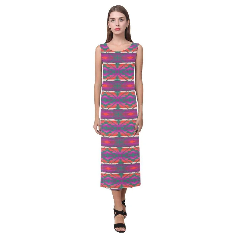 Great Lakes War Party Phaedra Sleeveless Open Fork Long Dress Pencil Office Professional