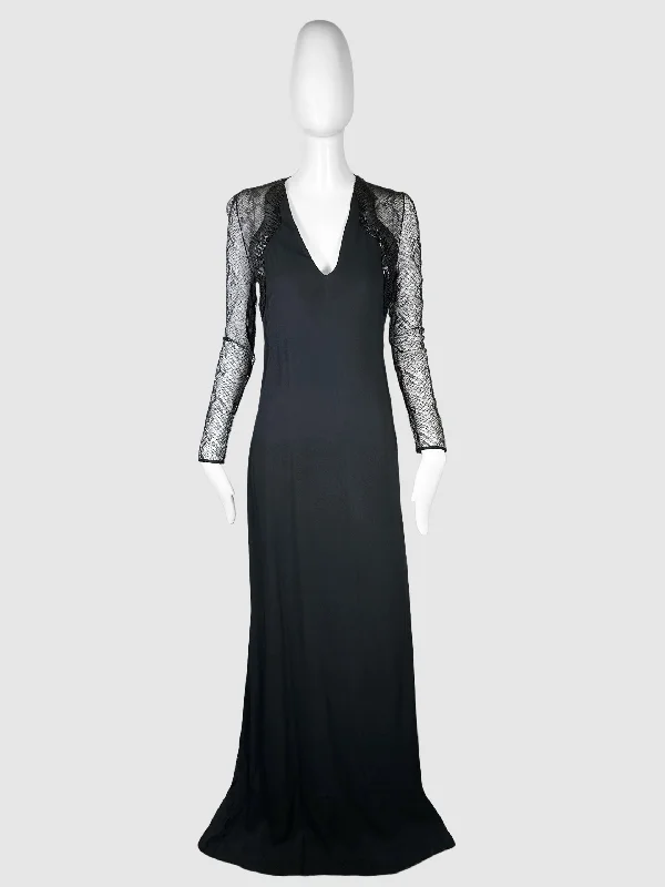 Lace Sleeve Long Dress - Size L Tunics Trousers formal