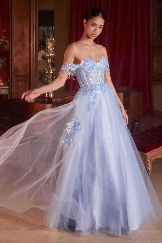 Formal Long Dress Cds490 by Ladivine Crew Neckline Sporty