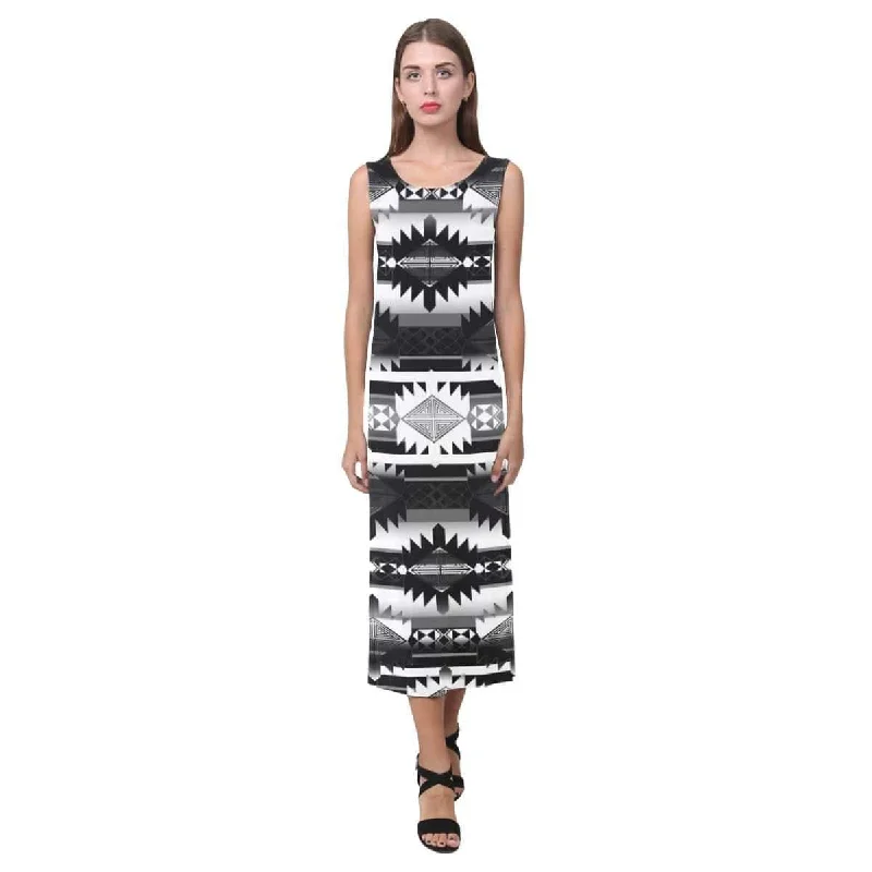 Okotoks Black and White Phaedra Sleeveless Open Fork Long Dress Tunics Review highly Okotoks Black and White Phaedra Sleeveless Open Fork Long Dress Tunics Review highly