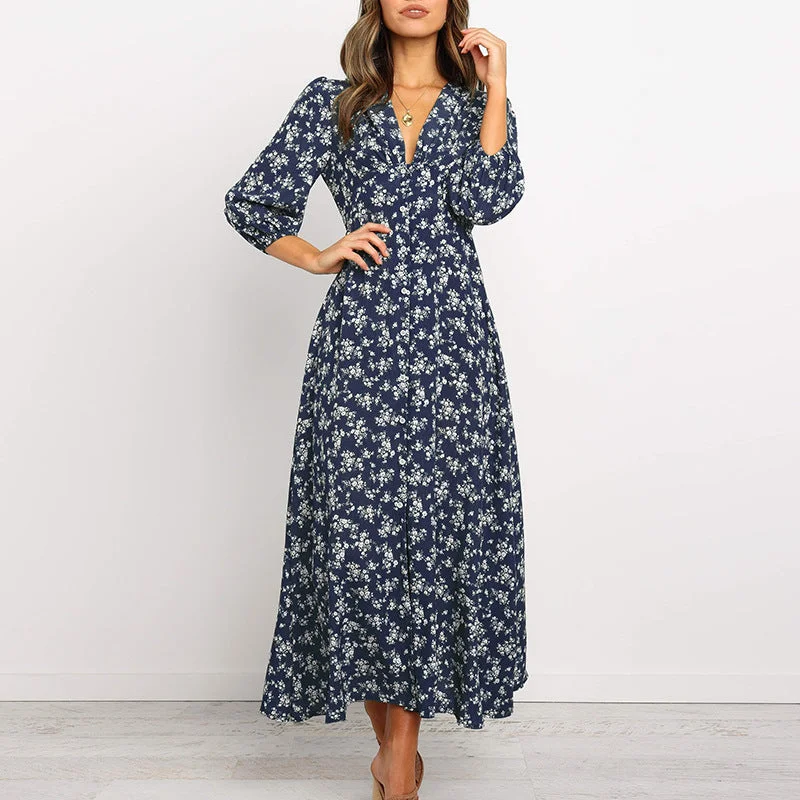 Summer Maxi Long Dress Women 2023 Floral Print Boho Chiffon Female Dresses Wrap Casual V-Neck Sexy Party Beach Longue Robe Tunics Versatile all-occasion Summer Maxi Long Dress Women 2023 Floral Print Boho Chiffon Female Dresses Wrap Casual V-Neck Sexy Party Beach Longue Robe Tunics Versatile all-occasion