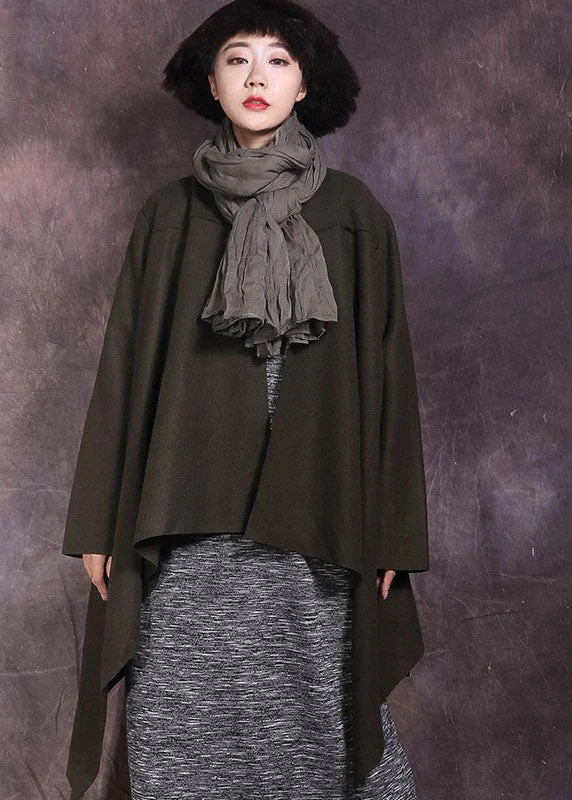 Fitted Tea Green Asymmetrical Solid Coat Spring Off-the-Shoulder Jacket Double-Breasted Coat Single-Breasted Coat Fitted Tea Green Asymmetrical Solid Coat Spring Off-the-Shoulder Jacket Double-Breasted Coat Single-Breasted Coat