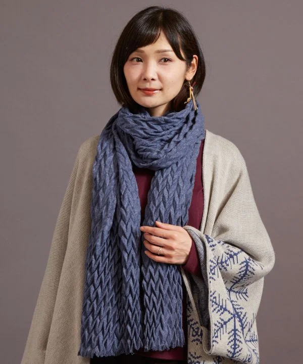 Plain YAGASURI Shawl Cozy Wool Shawl Scarf