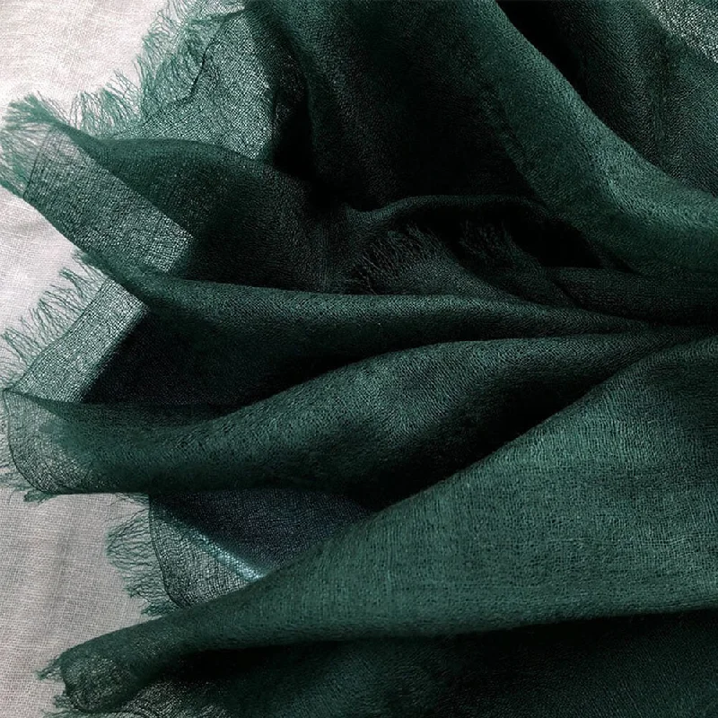 300S Green Lightweight Cashmere Shawl Wrap Comfortable Plaid Shawl Wrap