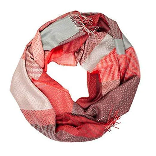 Alpaca wool and silk red checkered shawl Classic Wool Shawl Wrap