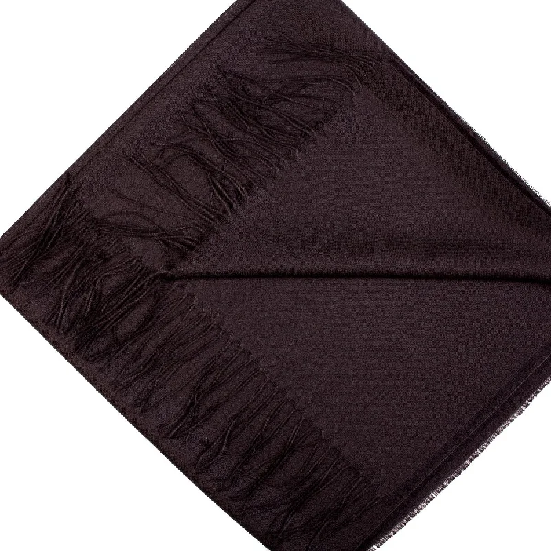 Alpaca wool and silk black shawl Classic Knit Shawl Wrap