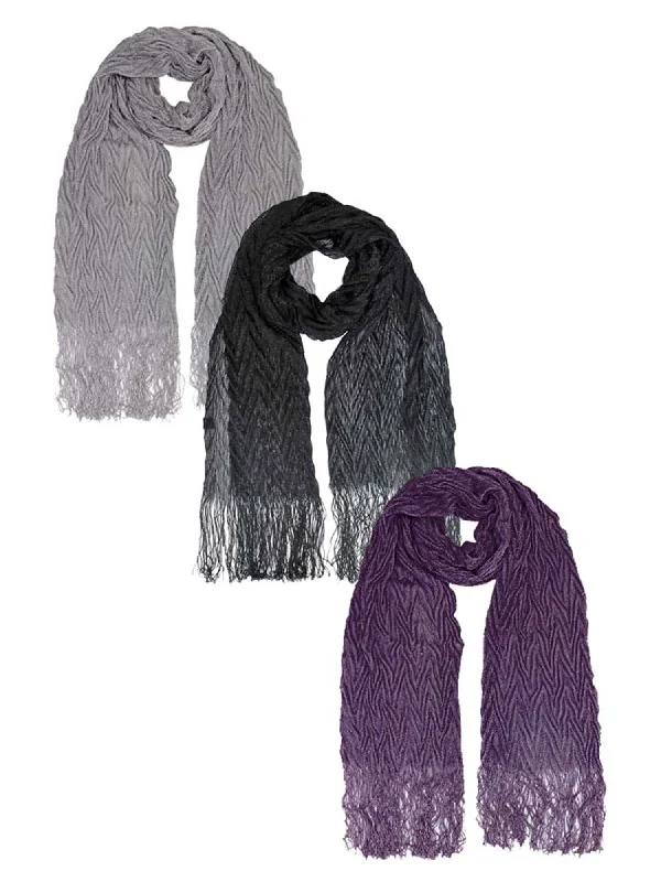 Bundled Long Metallic Evening Shawls 3-Pack Set Elegant Lace Shawl Wrap