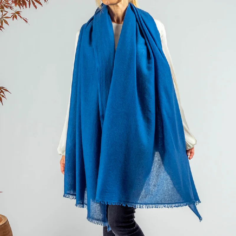 Twilight Blue Gossamer Cashmere Shawl Elegant Velvet Shawl Cape
