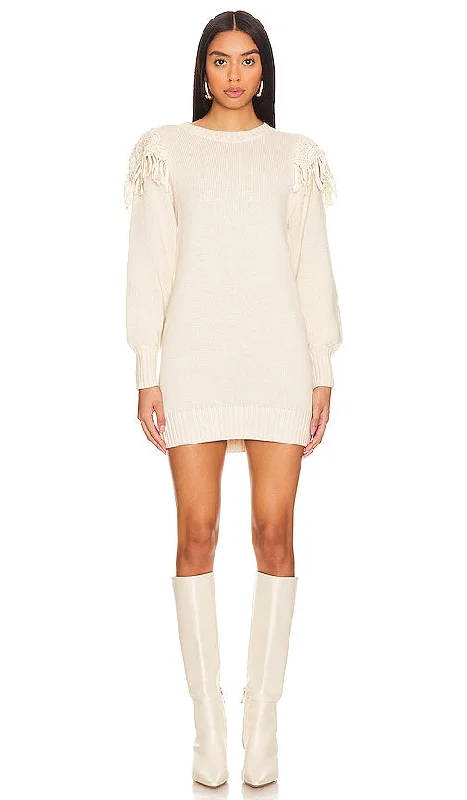 Cleobella Danielle Sweater Mini Dress in Ivory