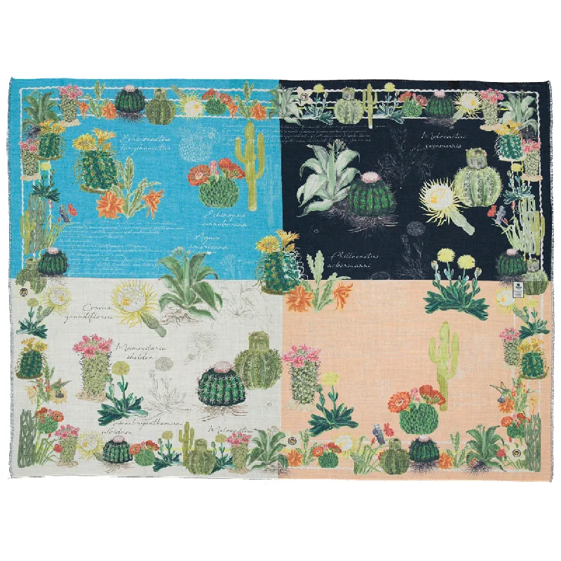 Colorful shawl cactus design Soft Cotton Shawl Poncho
