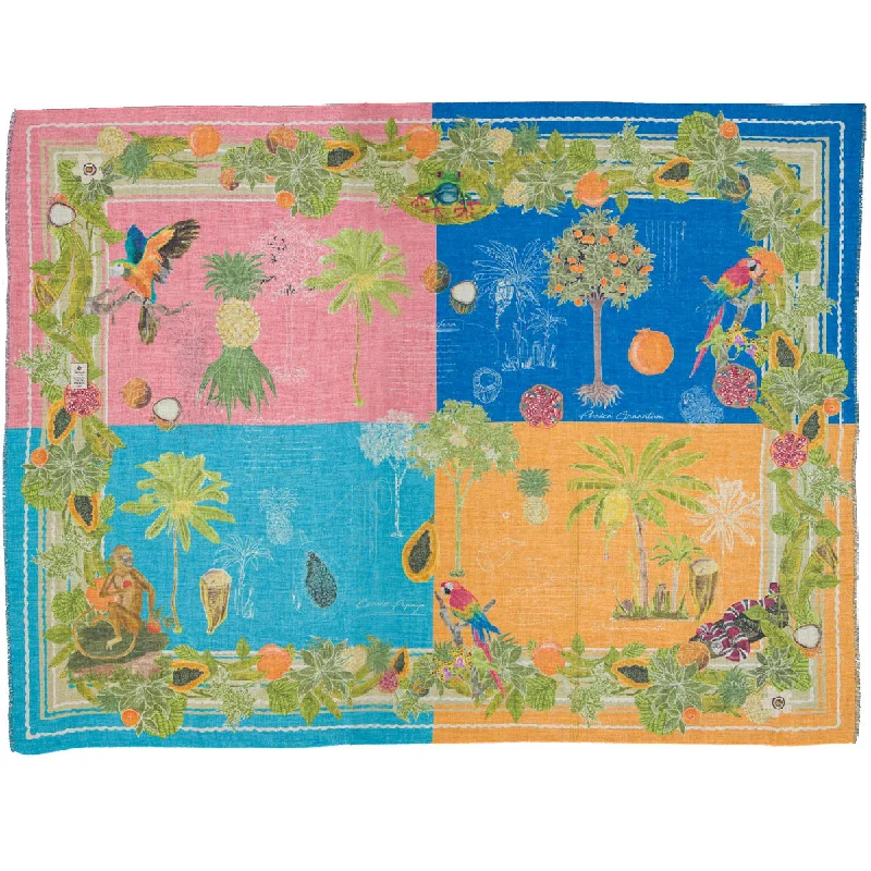 Colorful exotic fruit shawl Elegant Silk Shawl Scarf